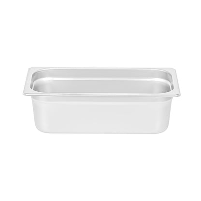 Kitchen Tek Stainless Steel 1/3 Size Steam Table Pan - 4 Inch Deep, Anti Jam, 24 Gauge - 12 count box