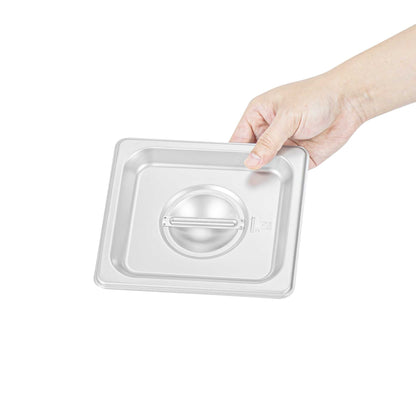 Kitchen Tek Stainless Steel Lid - Fits 1/6 Size Steam Table Pan - 1 count box