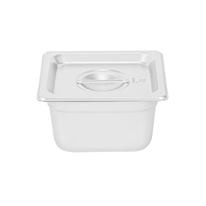Kitchen Tek Stainless Steel Lid - Fits 1/6 Size Steam Table Pan - 1 count box