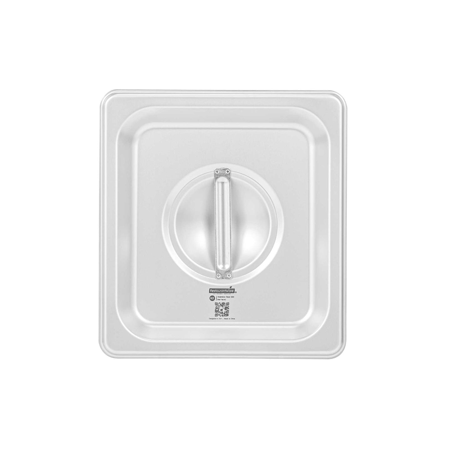 Kitchen Tek Stainless Steel Lid - Fits 1/6 Size Steam Table Pan - 1 count box