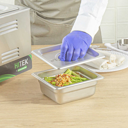 Kitchen Tek Stainless Steel Lid - Fits 1/6 Size Steam Table Pan - 1 count box