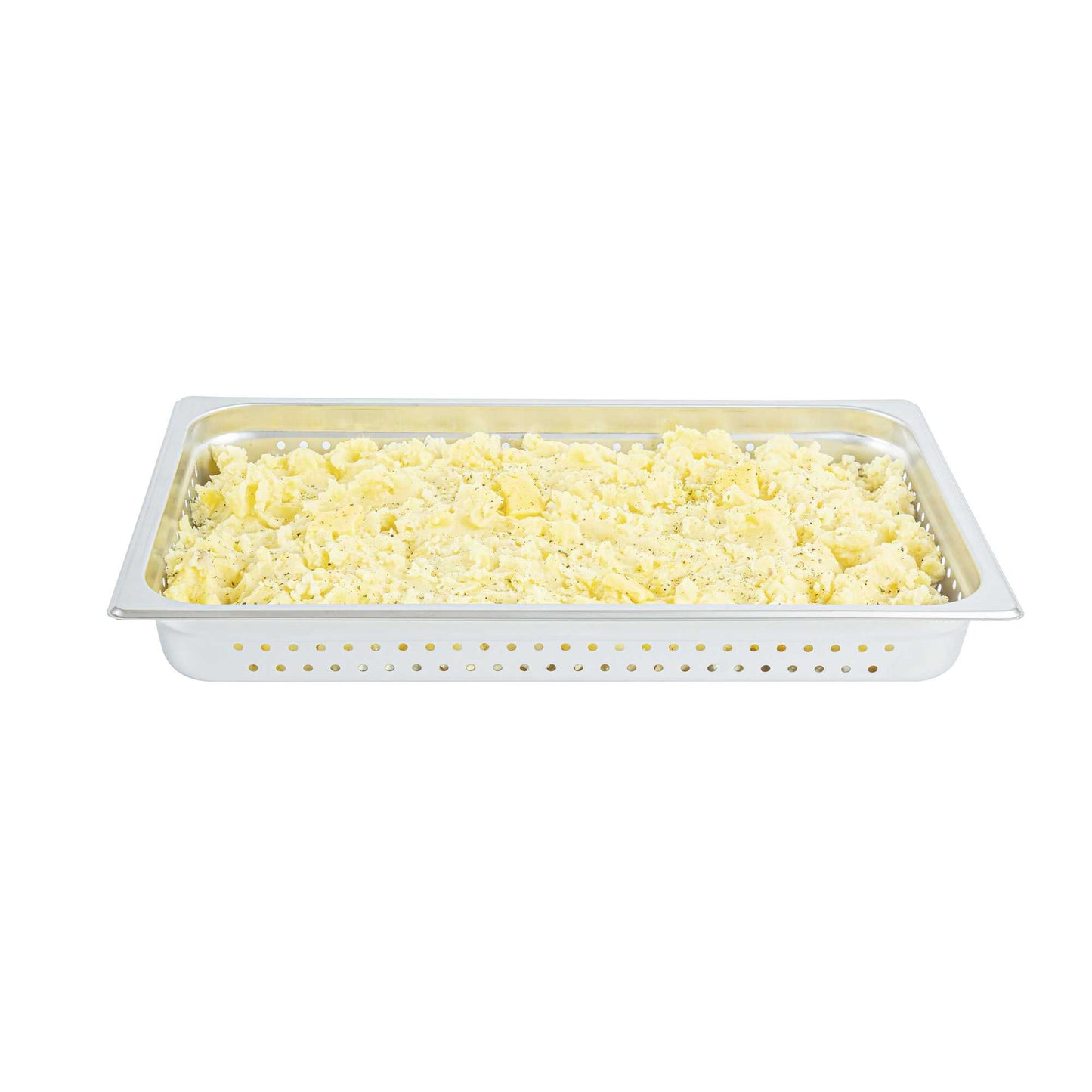 Kitchen Tek Stainless Steel Full Size Steam Table Pan - 2 1/2 Inch Deep, Perforated, Anti Jam, 24 Gauge - 1 count box