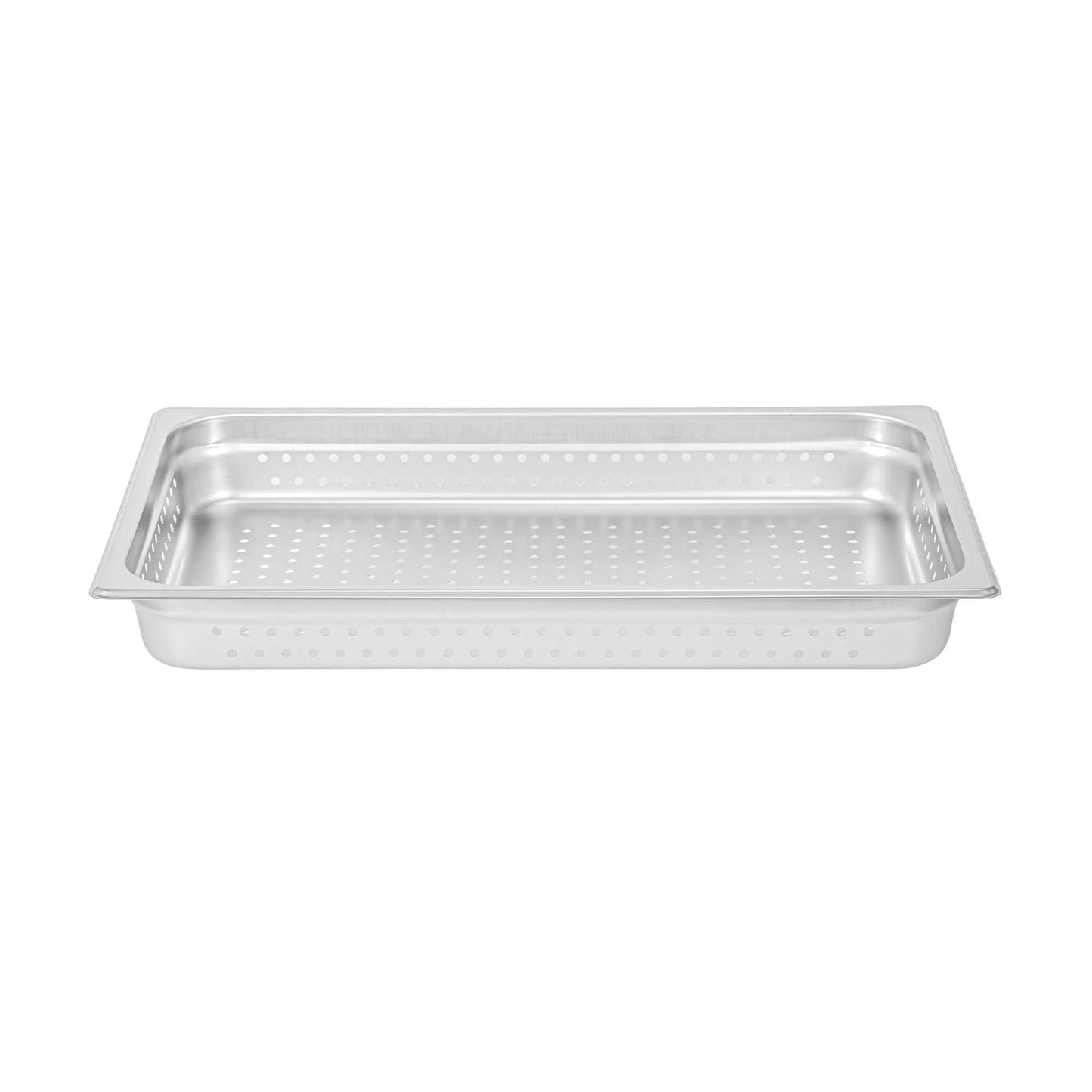 Kitchen Tek Stainless Steel Full Size Steam Table Pan - 2 1/2 Inch Deep, Perforated, Anti Jam, 24 Gauge - 1 count box
