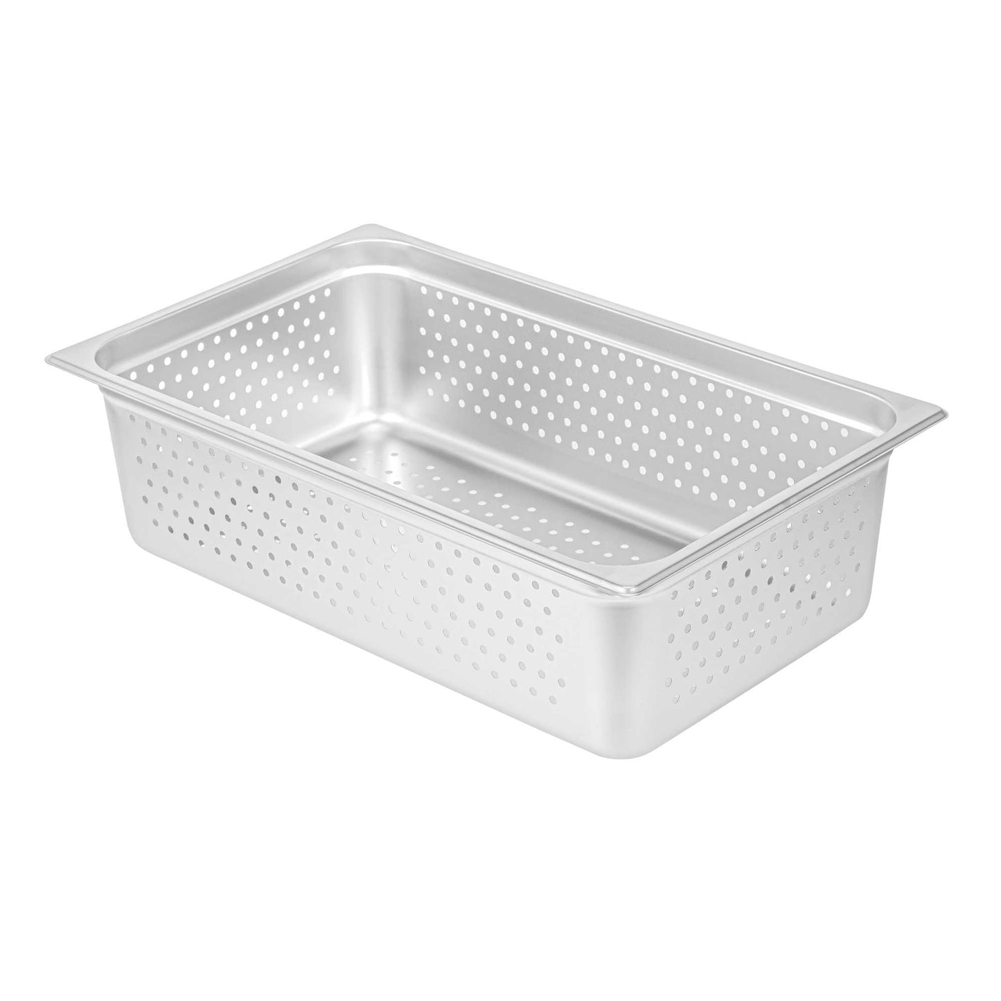 Kitchen Tek Stainless Steel Full Size Steam Table Pan - 6 Inch Deep, Perforated, Anti Jam, 24 Gauge - 1 count box