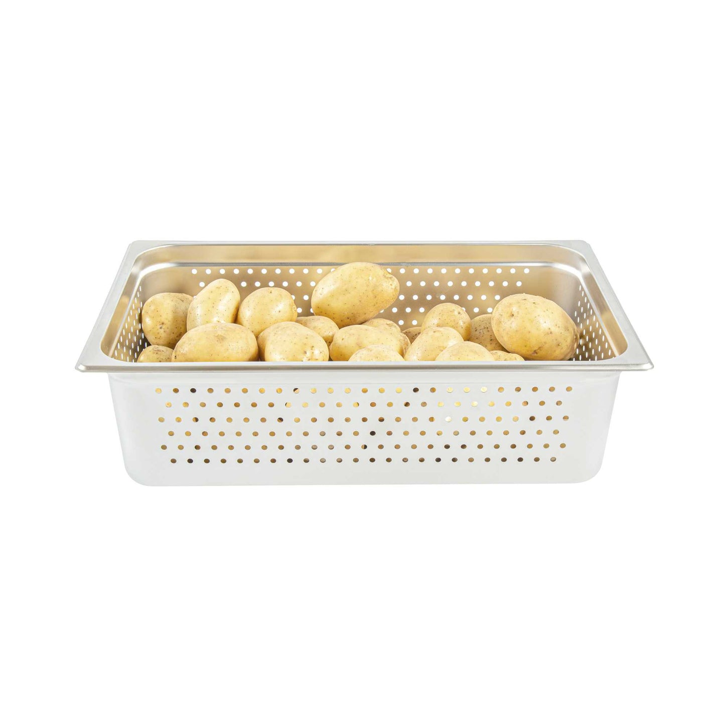 Kitchen Tek Stainless Steel Full Size Steam Table Pan - 6 Inch Deep, Perforated, Anti Jam, 24 Gauge - 1 count box