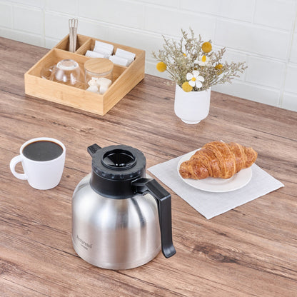 Restpresso 68 oz Insulated Coffee Carafe / Server - with Regular and Decaf Brew Thru Lids - 8 3/4" x 6 1/4" x 7" - 1 count box