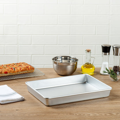 Met Lux Rectangle Aluminum Cake Pan - 15" x 12" x 2" - 12 count box
