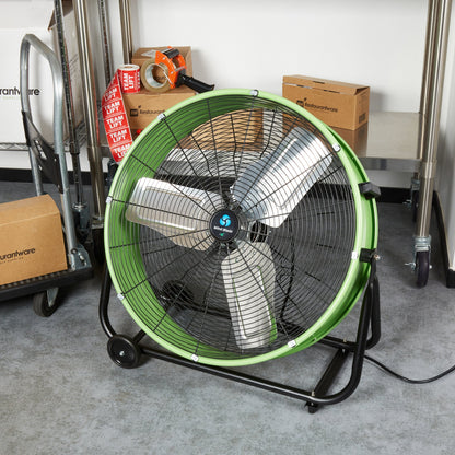 Wind Blade 2-Speed Portable Direct Drive Industrial Drum Fan - Tilt Head, 1/3 HP, 7,700 CFM - 24" - 1 count box