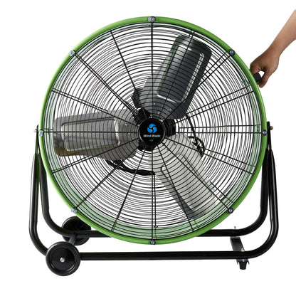 Wind Blade 2-Speed Portable Direct Drive Industrial Drum Fan - Tilt Head, 1/3 HP, 7,700 CFM - 24" - 1 count box