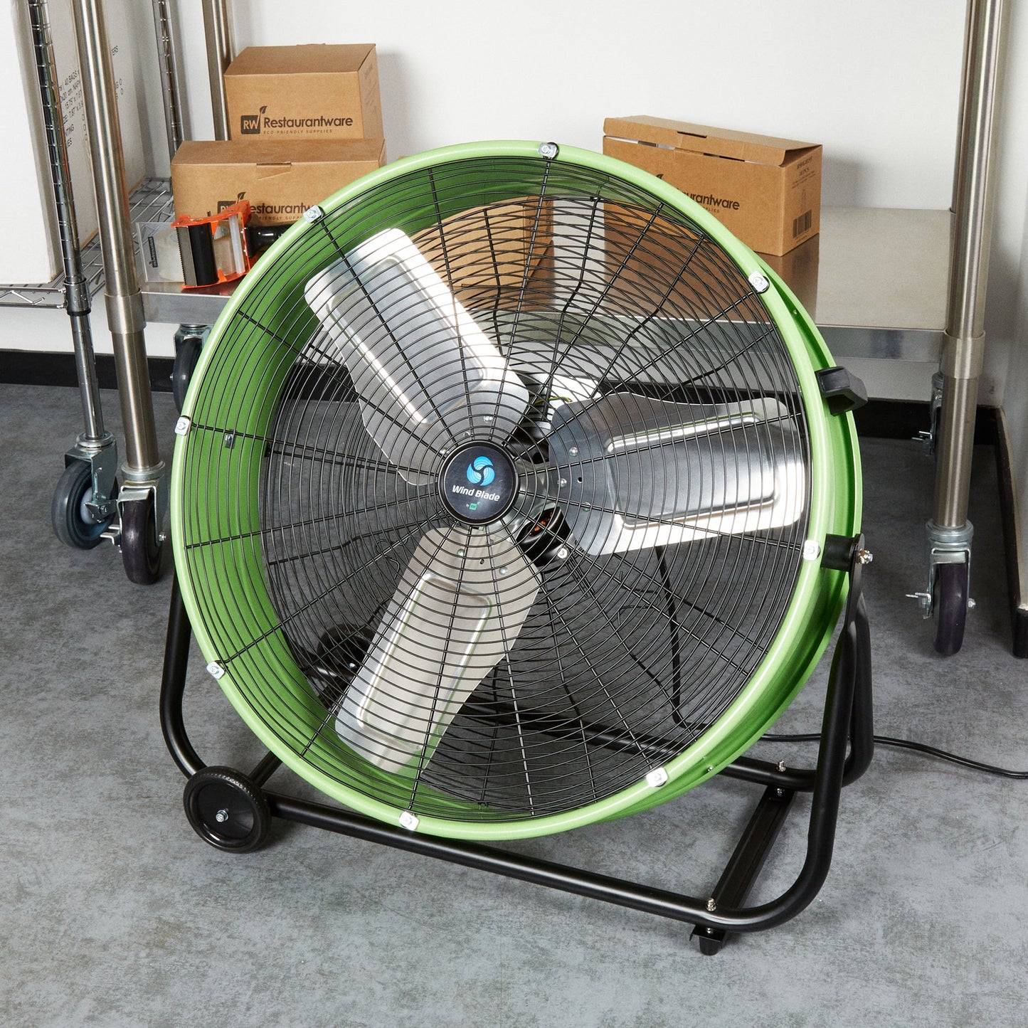 Wind Blade 2-Speed Portable Direct Drive Industrial Drum Fan - Tilt Head, 1/3 HP, 7,700 CFM - 24" - 1 count box