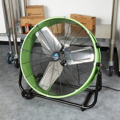 Wind Blade 2-Speed Portable Direct Drive Industrial Drum Fan - Tilt Head, 1/3 HP, 7,700 CFM - 24" - 1 count box