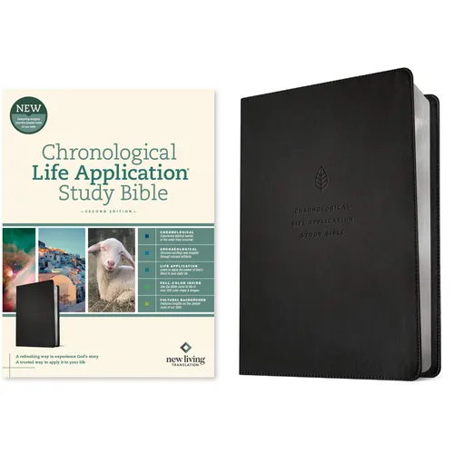 NLT Chronological Life Application Study Bible, Second Edition (Leatherlike, Ebony Leaf) - Imitation Leather