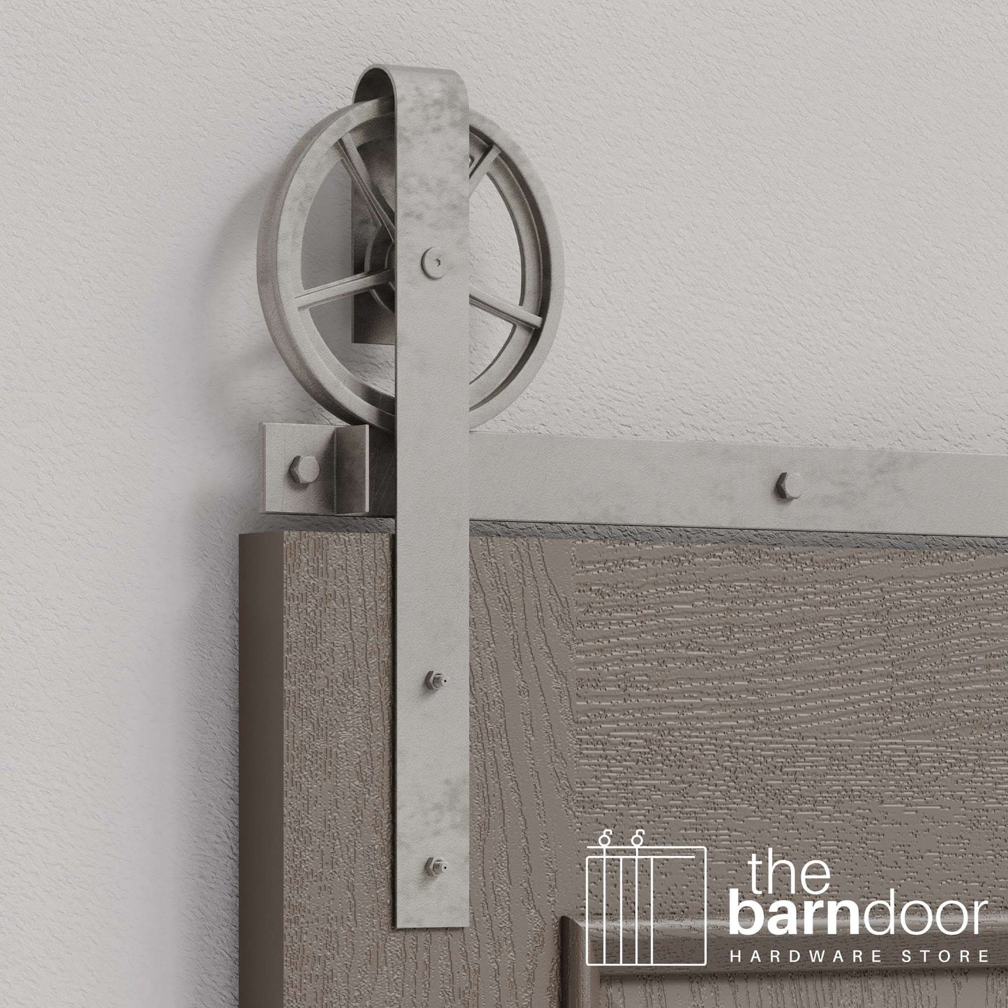 Wagon Wheel Heavy Duty Sliding Barn Door Hardware Kit