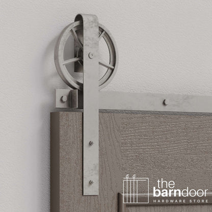 Wagon Wheel Heavy Duty Sliding Barn Door Hardware Kit