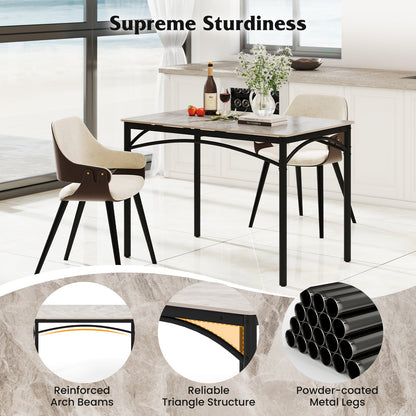 Rectangular Modern Sintered Stone Dining Table for 4 People-Grey