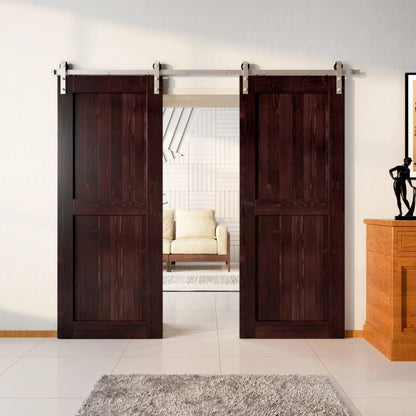 Classic Double Barn Door Kit | Brushed Nickel Hardware