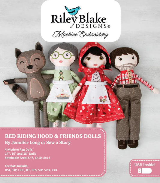 Red Riding Hood & Friends Dolls - Machine Embroidery USB