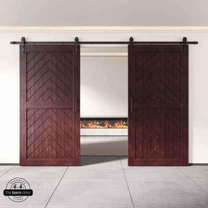 Fishbone Double Barn Door Kit | Black Hardware
