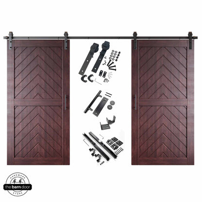 Fishbone Double Barn Door Kit | Black Hardware