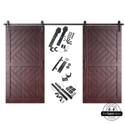 Patterned Double Door Barn Door Kit | Black Barn Door Hardware