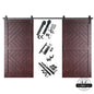 Patterned Double Door Barn Door Kit | Black Barn Door Hardware