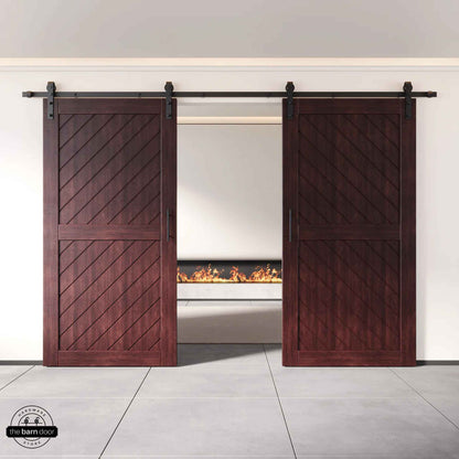 Slanted Double Barn Door Kit | Black Hardware