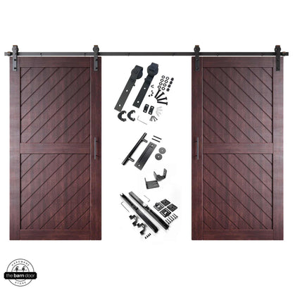 Slanted Double Barn Door Kit | Black Hardware