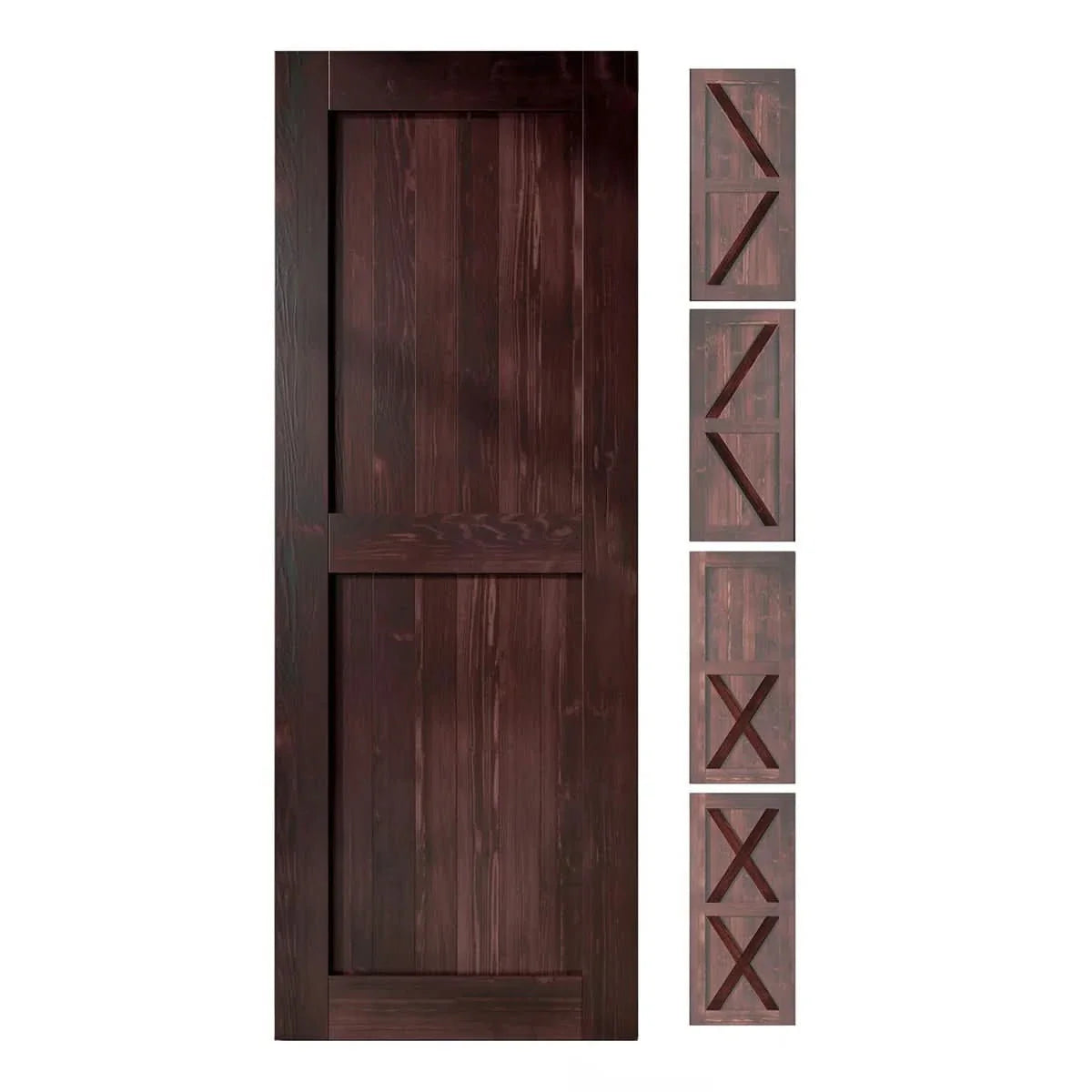 Classic Double Bypass 2 Door Barn Door Kit | Black Hardware
