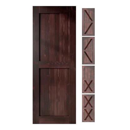 Classic Double Bypass 2 Door Barn Door Kit | Black Hardware