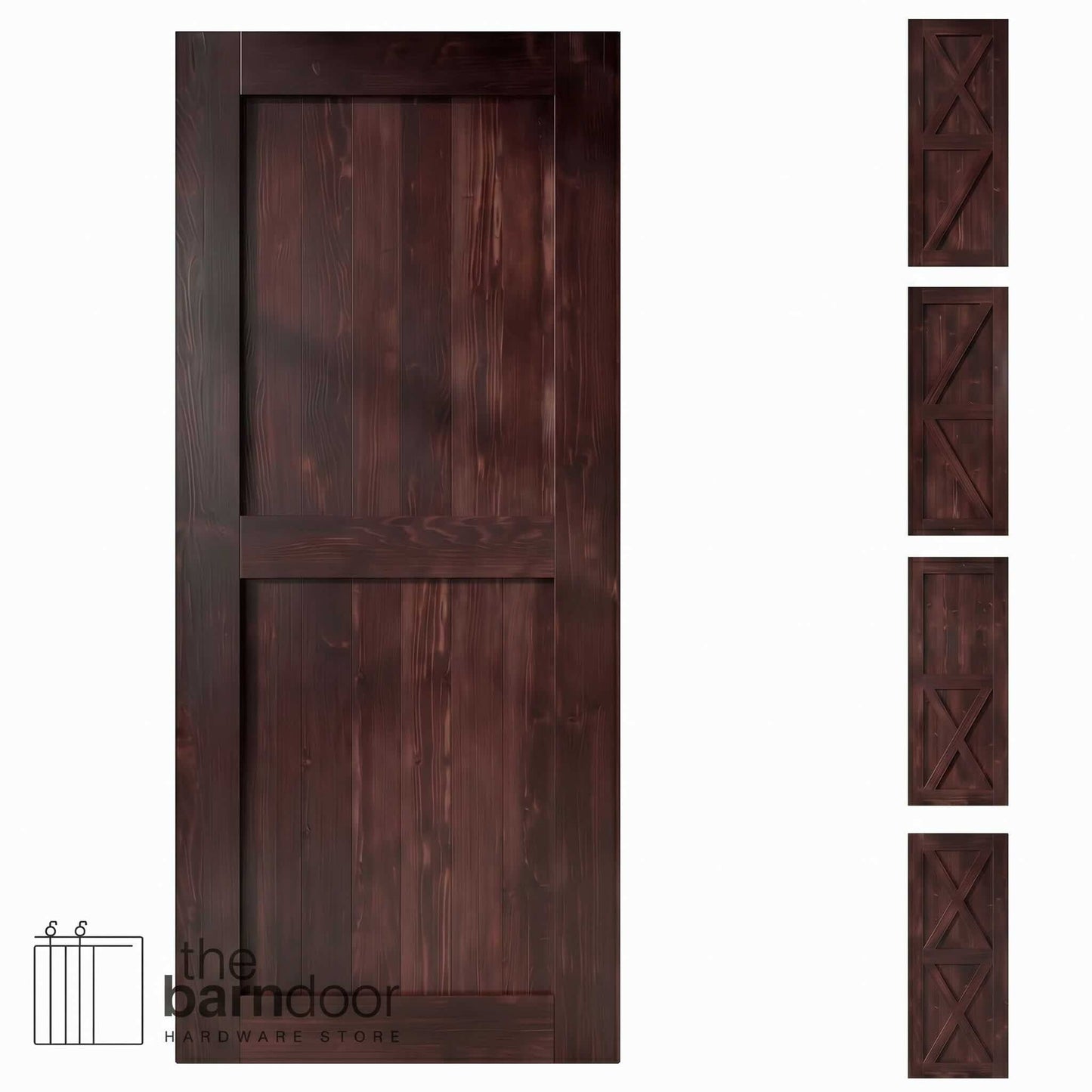 Natural Pine Wood Barn Door | 80", 84", 96" x 20"-60"
