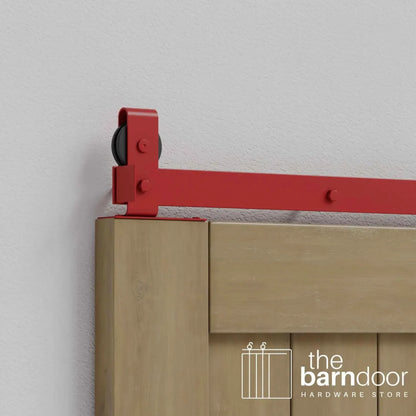 Modern J Top Mount Bifold Barn Door Hardware Kit | 4 Door One Way