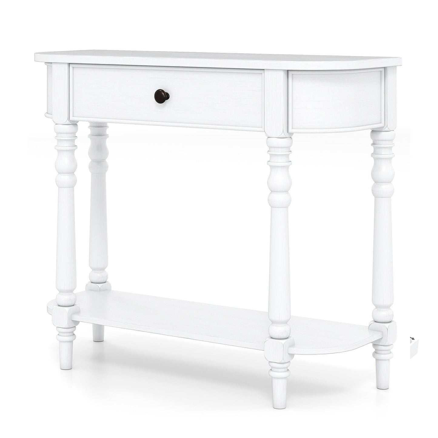 Retro Console Table 36"L Wooden 2-Tier Narrow Behind Couch Foyer Table