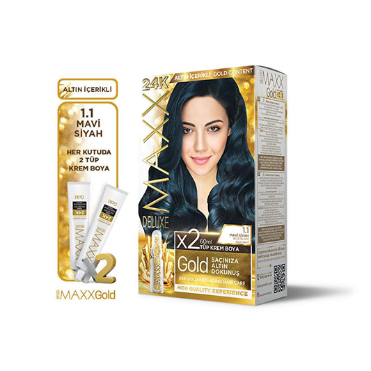 Maxx Deluxe Golden Beauty 24K Hair Dye - Nourishing, Vibrant Color with Avocado Oil & Gold Particles
