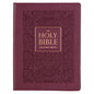 KJV Holy Bible, Large Print Note-Taking Bible, Faux Leather Hardcover - King James Version, Plum - Leather