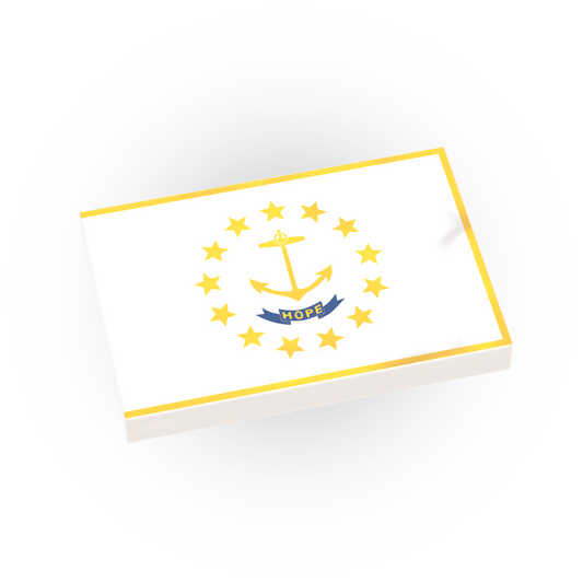 Rhode Island State Flag - Custom Printed 2x3 Tile - Made Using LEGO® Parts