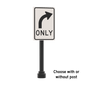 Right Only Street Sign - Custom Printed 2x3 Tile - Made Using LEGO® Parts