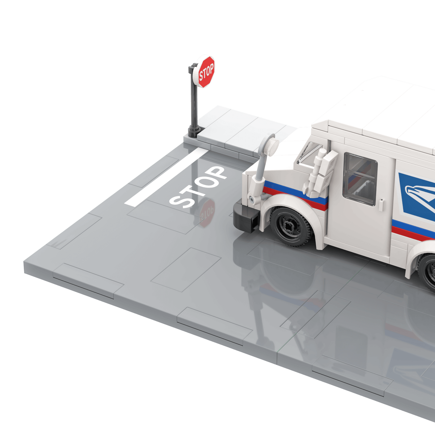 Stop Line Road Plate - Custom Printed City Accessory - Made Using a LEGO® Part