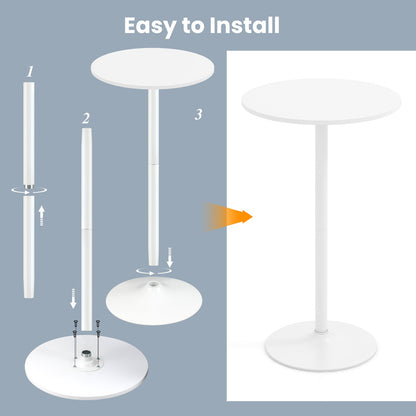 Round Bistro Table 40 Inch Bar Height Tall Coffee Cocktail Table