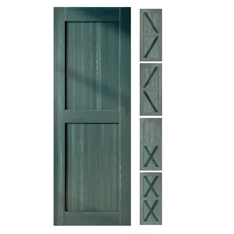 Classic Double Bypass 2 Door Barn Door Kit | Brushed Nickel Hardware