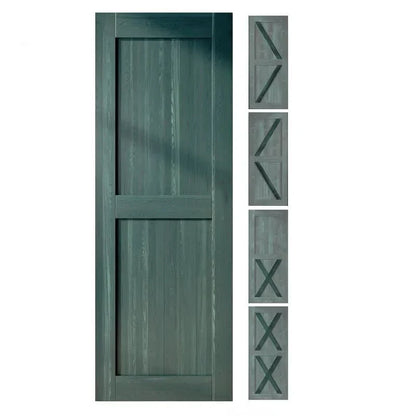 Classic Single Bypass 2 Door Barn Door Kit | Black Hardware