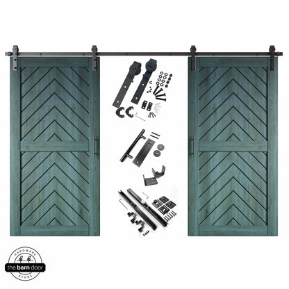 Fishbone Double Barn Door Kit | Black Hardware