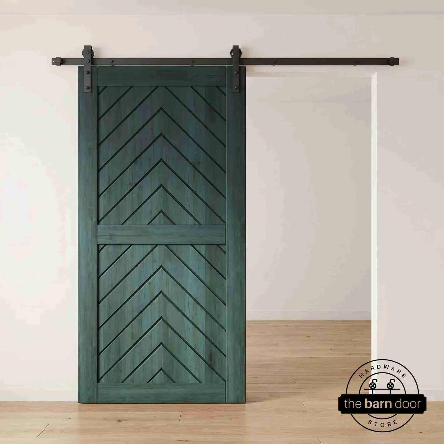 Fishbone Single Barn Door Kit | Black Hardware