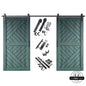 Patterned Double Door Barn Door Kit | Black Barn Door Hardware
