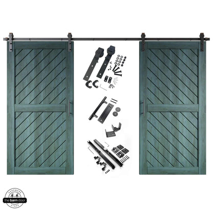 Slanted Double Barn Door Kit | Black Hardware