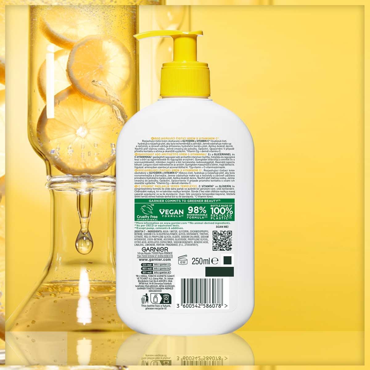 Garnier Vitamin C Brightening Facial Cleanser - 8.45 fl oz - Enhances Skin Radiance & Provides Antioxidant Benefits