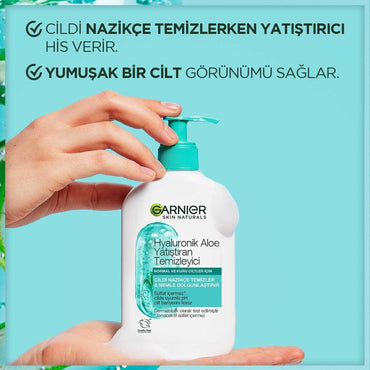 Garnier Hyaluronic Aloe Vera Facial Cleanser: Hydrating, Soothing Vegan Face Wash for Sensitive Skin - Sulfate-Free, 8.45 fl oz