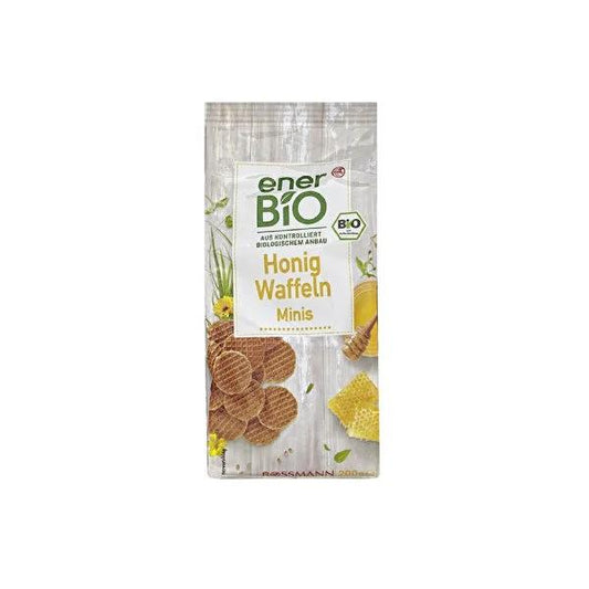 Enerbio Organic Honey Mini Wafers 200gr - Crispy, Healthy Snack for Kids & Adults | Naturally Sweetened