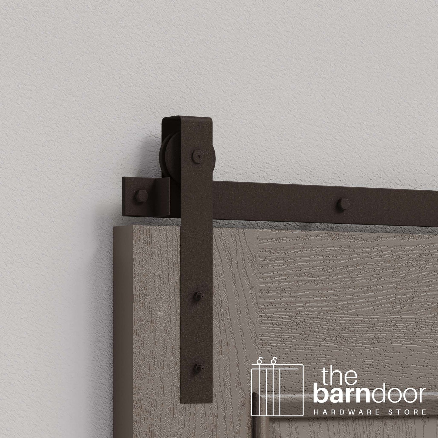 Flat Top Strap Heavy Duty Sliding Barn Door Hardware Kit
