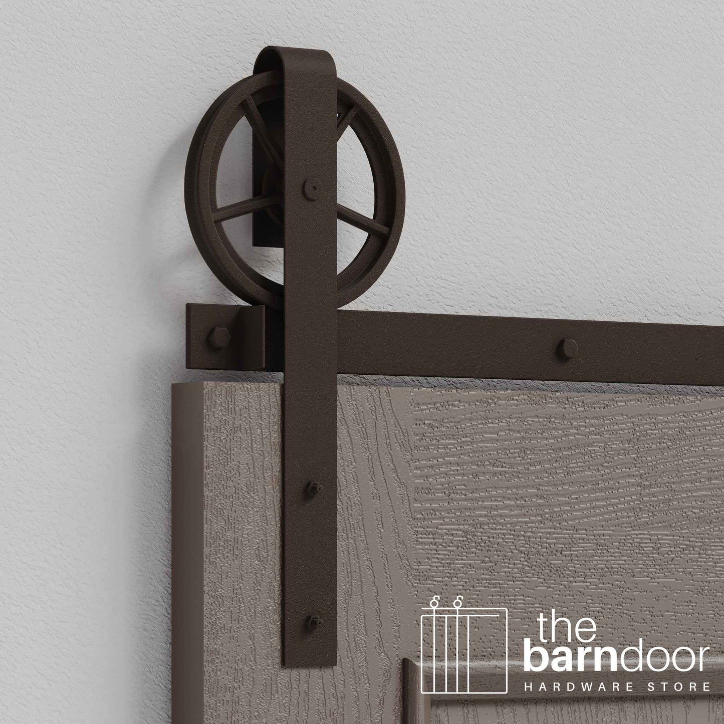 Wagon Wheel Heavy Duty Sliding Barn Door Hardware Kit