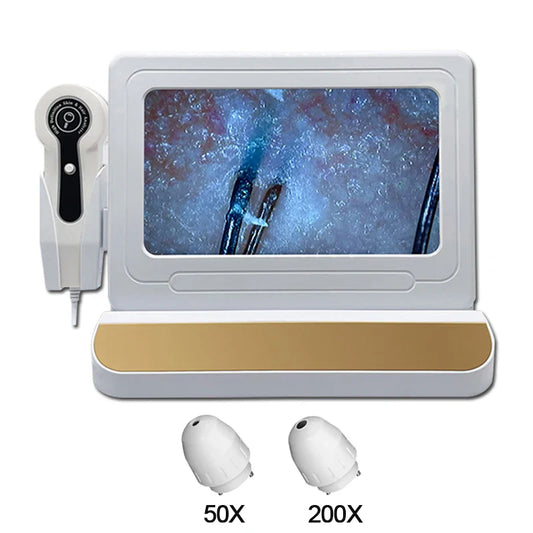 10-Inch (25.4 cm) LCD Scalp & Hair Analyzer Microscope 50X/200X Digital Skin and Follicle Detector
